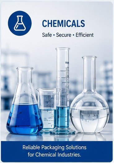 Chemical container packaging and industrial liquid filling
